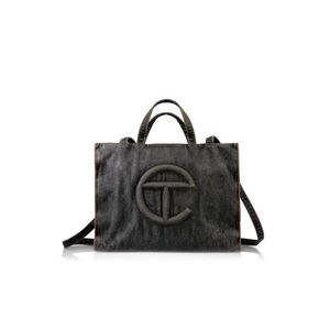 Medium Telfar Denim Shopper- Black